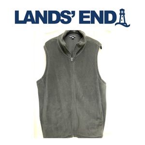 💕Lands End Women’s Full Zip Fleece Vest (2X) Black